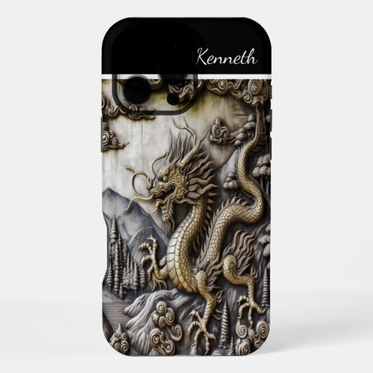 ドラゴンが山に登る iPhoneケース (裏面)