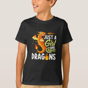 ドラゴンが愛らしい女の子 Tシャツ