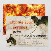 ドラゴンが火を吹く!伝説の蛇の誕生日パーティー 招待状 (正面/裏面)