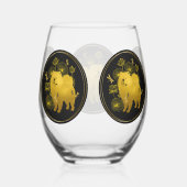 ドラゴンが飛ぶ時チャウは茎のないワイングラス ステムなしワイングラス (右)