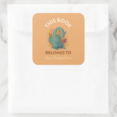 ドラゴンこれは蔵書票 スクエアシール (バッグ)