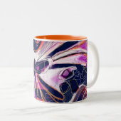 ドラゴンすごいフライ抽象芸術マグ ツートーンマグカップ (正面右)