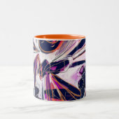 ドラゴンすごいフライ抽象芸術マグ ツートーンマグカップ (中央)