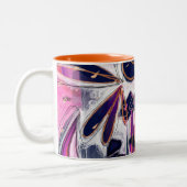 ドラゴンすごいフライ抽象芸術マグ ツートーンマグカップ (左)