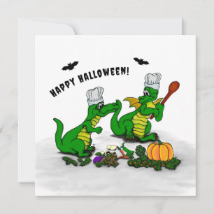 ドラゴンたち - ハッピーハロウィン ! 今日は料理するよ カード