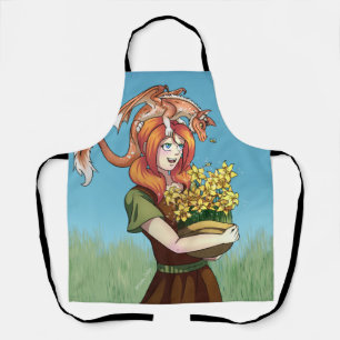 ドラゴンで花を集める エプロン