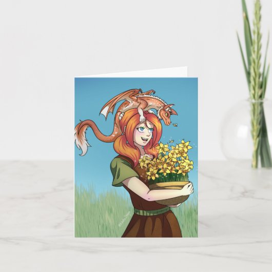 ドラゴンで花を集める カード (正面)