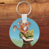 ドラゴンで花を集める キーホルダー (正面)