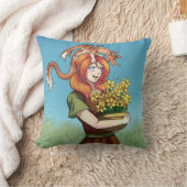 ドラゴンで花を集める クッション (ブランケット)