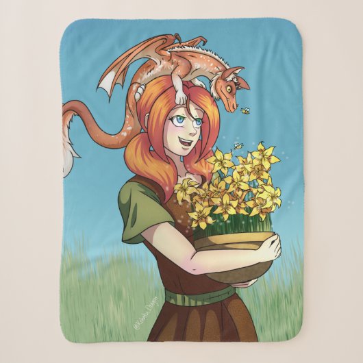 ドラゴンで花を集める シェルパブランケット (正面)