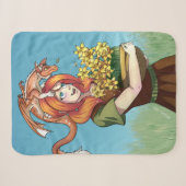 ドラゴンで花を集める シェルパブランケット (正面(横))