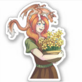 ドラゴンで花を集める シール (正面)