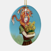 ドラゴンで花を集める セラミックオーナメント (右)