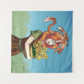 ドラゴンで花を集める タペストリー (正面(横))