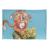 ドラゴンで花を集める 枕カバー (裏面)