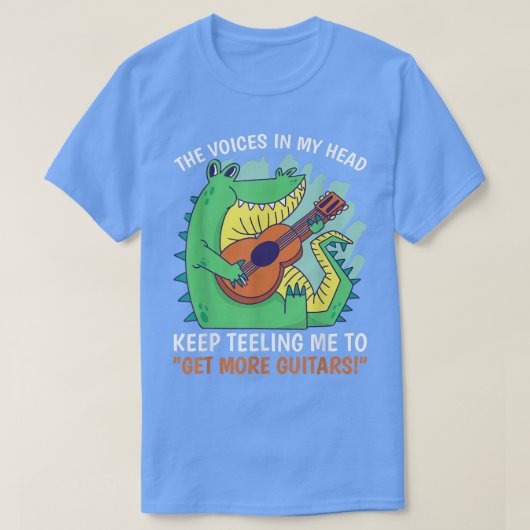 ドラゴンで音楽を楽しめるギター Tシャツ (デザイン正面)