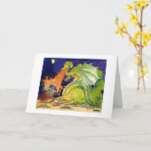 ドラゴンとの戦いのグリーティングカード カード (黄色い花)