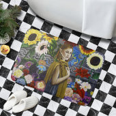 ドラゴンとエルフの乙女 魔法の花園 ファンタジー バスマット