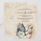 ドラゴンとオオカミの結婚式招待状 招待状 (正面/裏面)