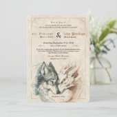 ドラゴンとオオカミの結婚式招待状 招待状 (スタンド正面)