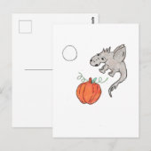 ドラゴンとオレンジカボチャ ポストカード (正面/裏面)