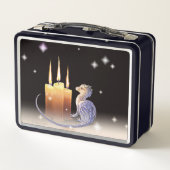 ドラゴンとキャンドル付き金属製の弁当箱 メタルランチボックス (裏面)