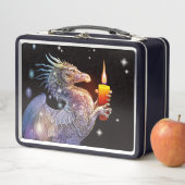 ドラゴンとキャンドル付き金属製の弁当箱 メタルランチボックス (インサイチュ)