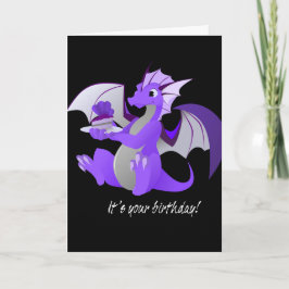 ドラゴンとケーキ誕生日カード カード
