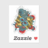 ドラゴンとコイ シール (シート)