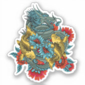 ドラゴンとコイ シール (正面)