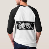 ドラゴンとゴシックの文字シャツ Tシャツ (裏面)