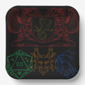 ドラゴンとサイコロ ペーパープレート (正面)