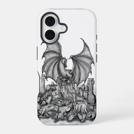 ドラゴンとゾンビ iPhone 16ケース (裏面)