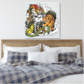 ドラゴンとタイガーの戦い キャンバスプリント (インサイチュ (寝室))
