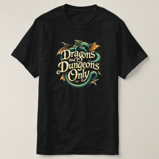 ドラゴンとダンジョンだけ Tシャツ (デザイン正面)