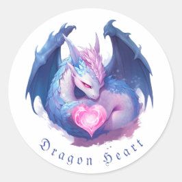 ドラゴンとハート ラウンドシール
