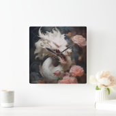 ドラゴンとバラ スクエア壁時計 (ホーム)