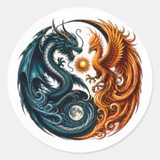 ドラゴンとフェニックスの陰陽 ラウンドシール