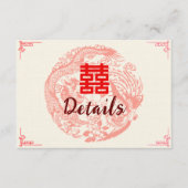ドラゴンとフェニックス中国のベージュ結婚の詳細 エンクロージャーカード (正面)