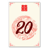 ドラゴンとフェニックス中国のレッド結婚の宴会 テーブルナンバー (裏面)