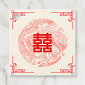 ドラゴンとフェニックス中国のレッド結婚ズ フェイバータグ (正面)