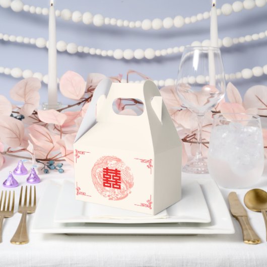 ドラゴンとフェニックス中国のレッド結婚ズ フェイバーボックス (ウェディング)
