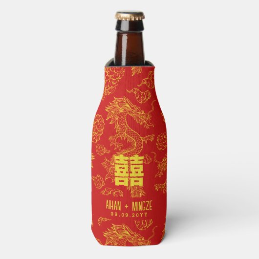 ドラゴンとフェニックス | 二重の幸福 ボトルクーラー (ボトル正面)