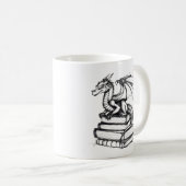 ドラゴンとブックスラインアート コーヒーマグカップ (正面右)