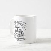 ドラゴンとブックスラインアート コーヒーマグカップ (正面左)