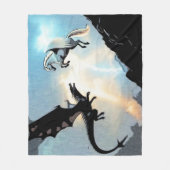 ドラゴンとペガサスの戦い フリースブランケット (正面)