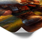 ドラゴンとポーズをとるノーム戦士 ポスター (角)