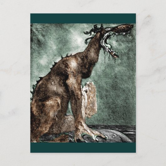 ドラゴンとマーメイド ポストカード (正面)