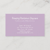 ドラゴンとユニコーンが虹の保育園の下 名刺 (裏面)