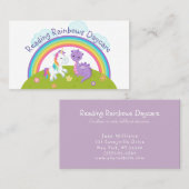 ドラゴンとユニコーンが虹の保育園の下 名刺 (正面/裏面)